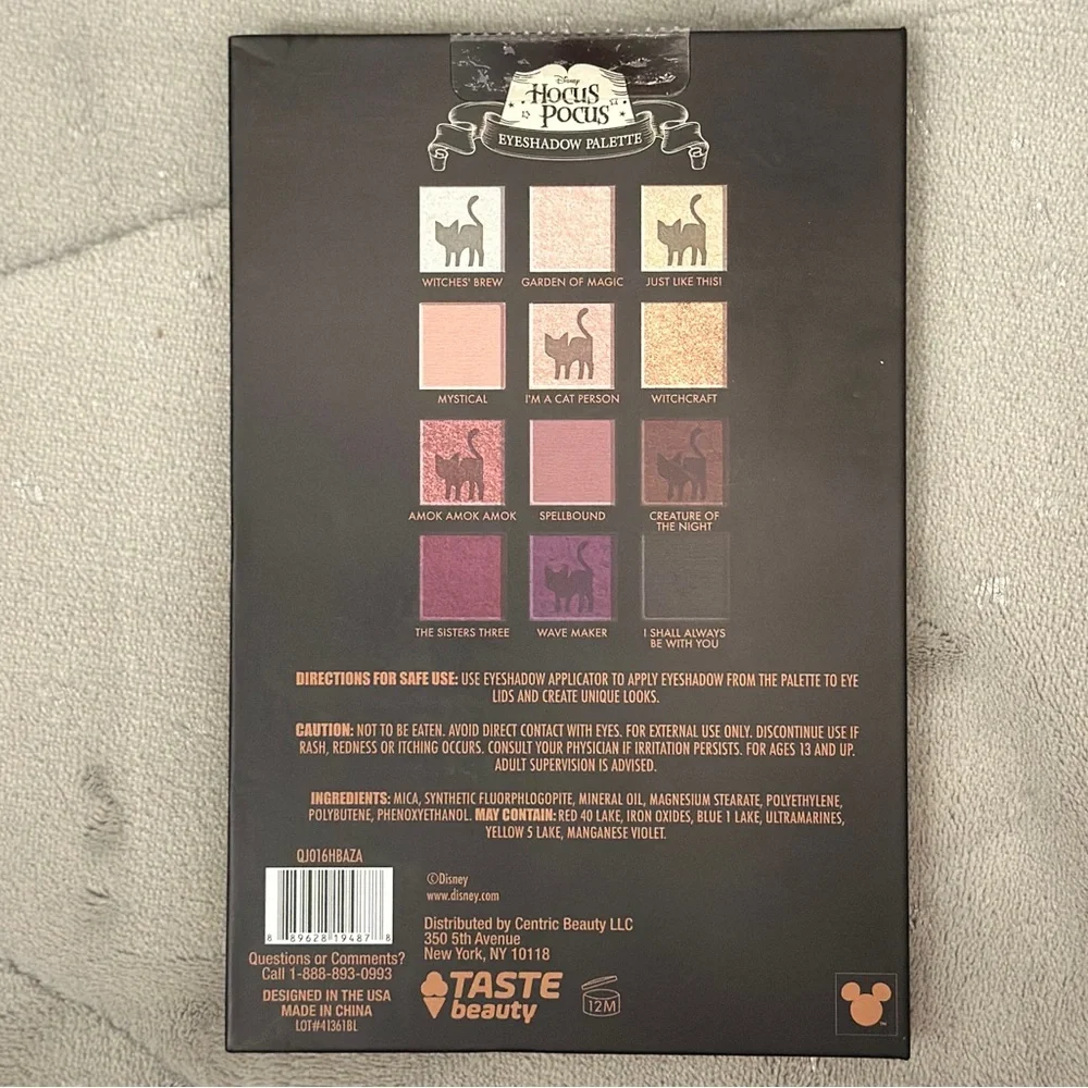 Taste Beauty x Disney Hocus Pocus Eyeshadow Palette- 12 shades, mattes, shimmers